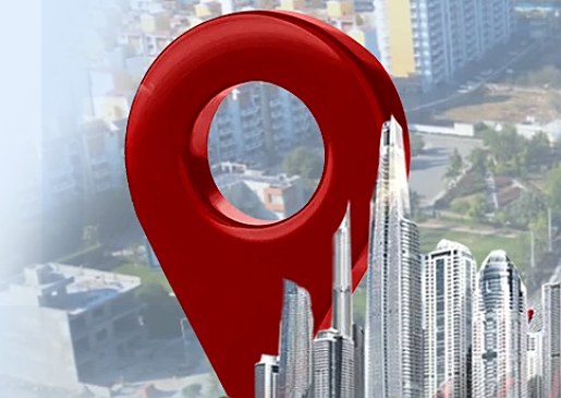 Dholera SIR location map pin with smart city skyline